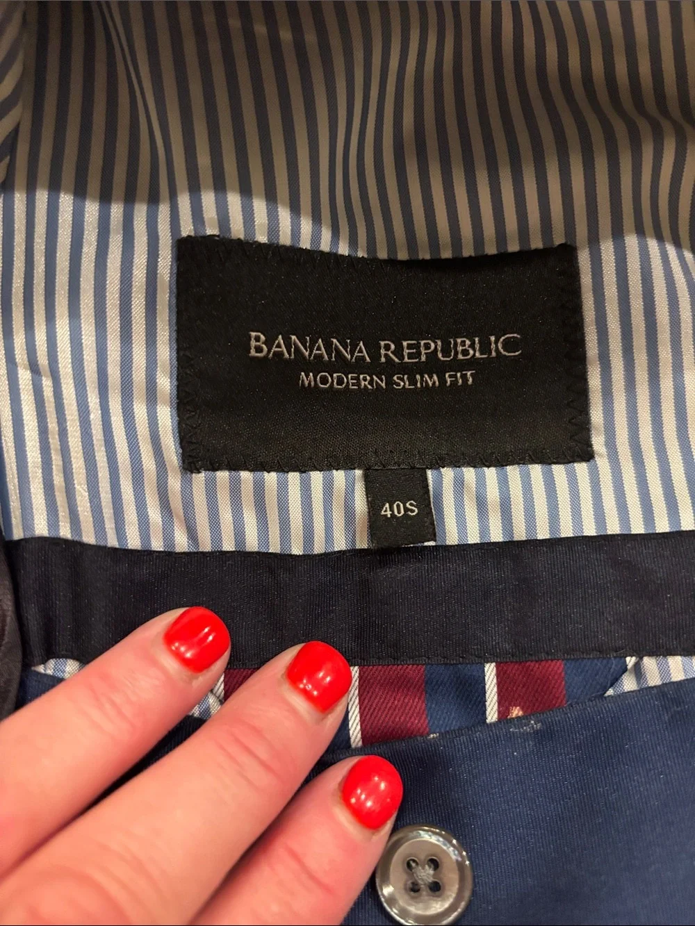 Banana Republic 100% Linen Modern Slim Fit Navy 40 Short